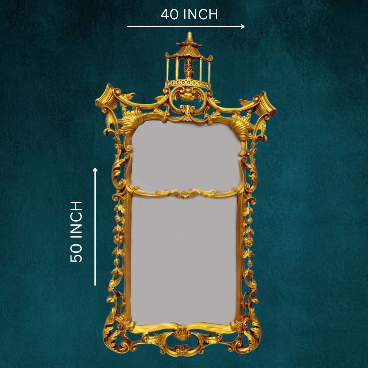 Alexandra Golden Garnish Greek Mirror