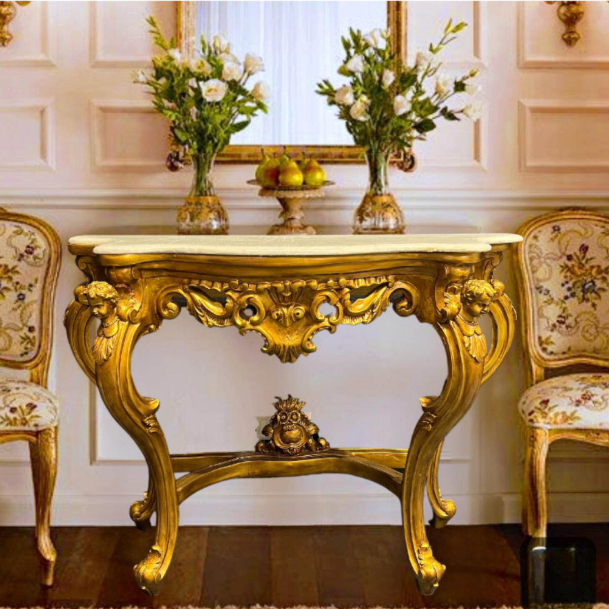 Merneith Gilded Egyptian Console