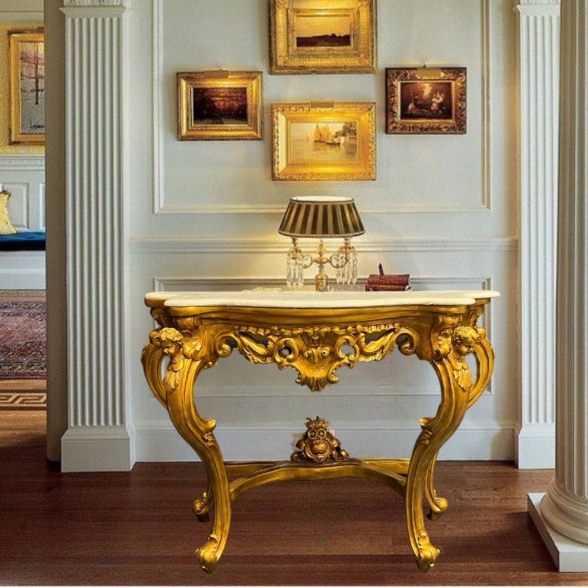 Merneith Gilded Egyptian Console