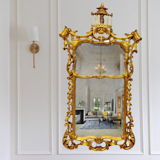 Alexandra Golden Garnish Greek Mirror